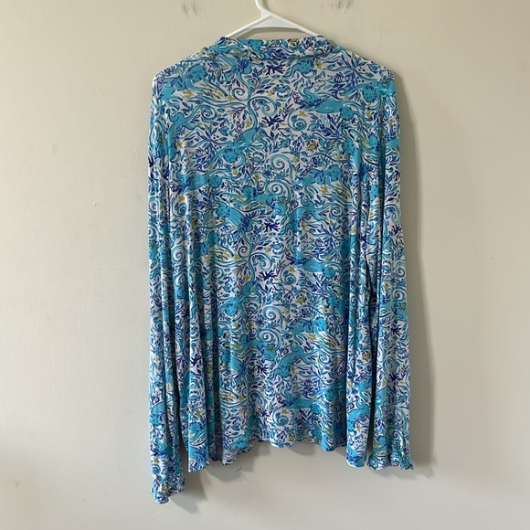 Lilly Pulitzer Melon Fig Tint Monkey Sea Knit Pajama Set Size XL - Picture 7 of 11